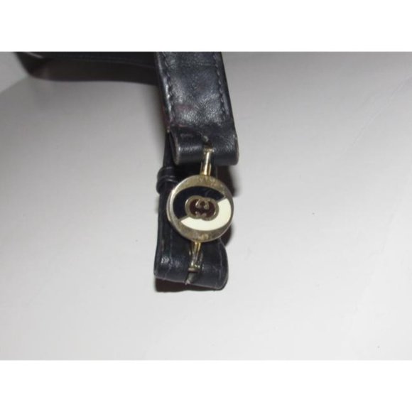 Gucci Vintage Blue Shoulder Bag With Large G Logo Print Coated Canvas - Picture 8 of 12